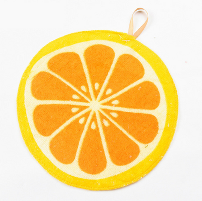 Hanging Cartoon Fruit Pattern Kitchen Towels (Set)