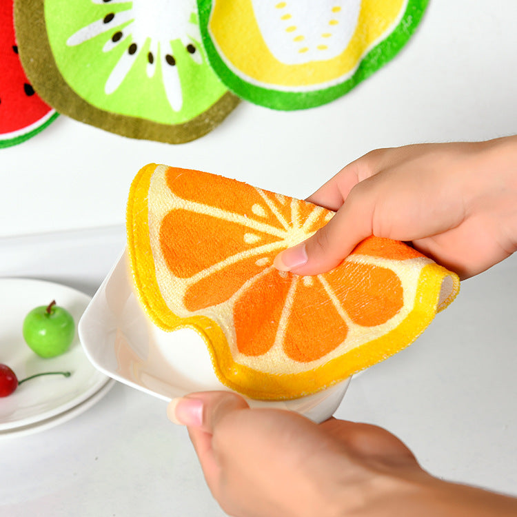Hanging Cartoon Fruit Pattern Kitchen Towels (Set)