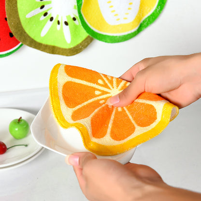 Hanging Cartoon Fruit Pattern Kitchen Towels (Set)